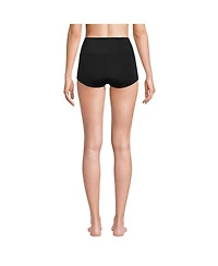 Lands' End Women's Tugless High Waisted Swim Boy Shorts