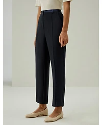 Lilysilk Women's Sophisticated Slim-Fit Adjustable Silk Ankle Pants