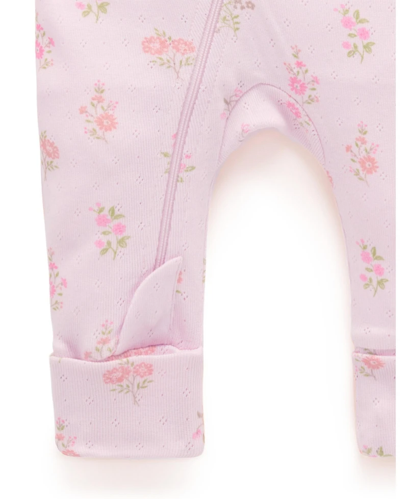Purebaby Baby Girls Zip Coverall & Headband Set