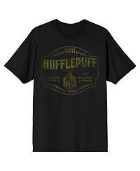 Harry Potter Men's Hufflepuff Hogwarts House Black Graphic Tee-3XL