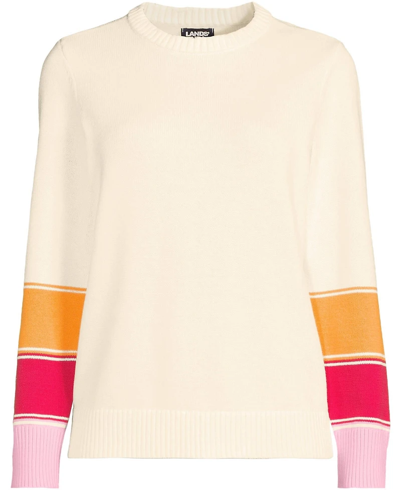 Lands' End Women's Drifter Crew Neck Jersey Pull Over Sweater