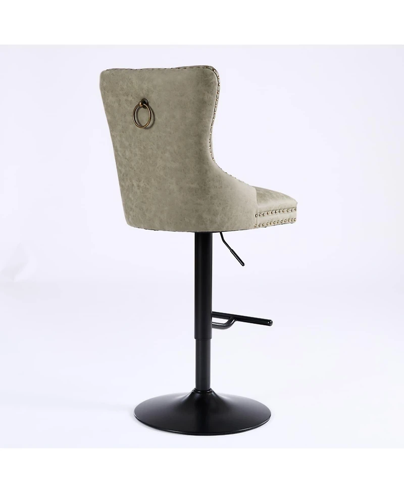 Set of 2 Adjustable Swivel Bar Stools, Modern Chairs for Home,Kitchen, and Pub-The Pop Home
