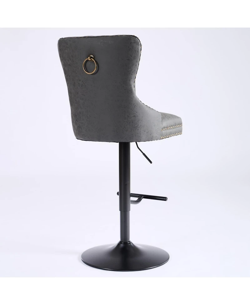 Set of 2 Adjustable Swivel Bar Stools, Modern Chairs for Home,Kitchen, and Pub-The Pop Home