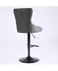 Set of 2 Adjustable Swivel Bar Stools, Modern Chairs for Home,Kitchen, and Pub-The Pop Home