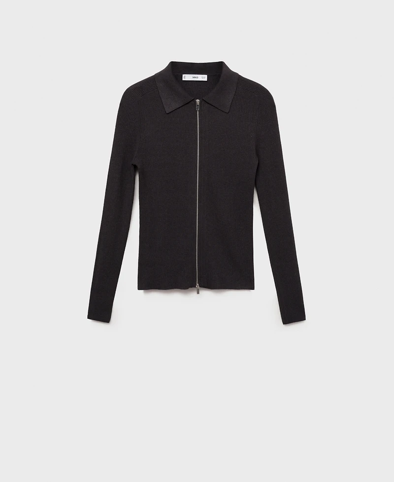 Mango Women's Zipped Knit Cardigan