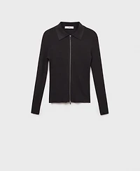 Mango Women's Zipped Knit Cardigan
