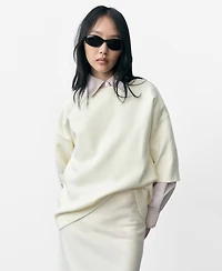 Mango Women's Short-Sleeved Fine Knit Sweater