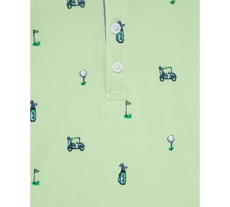 Little Me Baby Boys Cotton Golf Polo & Striped Shorts Set