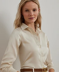 Lauren Ralph Women's Satin Charmeuse Shirt