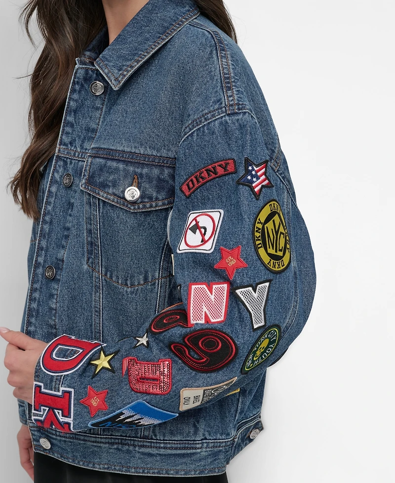Dkny Women's Patchwork Denim Jacket