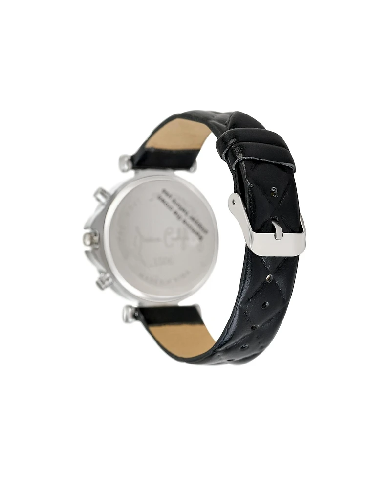 Jessica Carlyle Women's Navy Leather Strap Analog Watch, 36mm