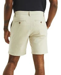 Nautica Men's Flat Front Linen-Blend 8.5" Deck Shorts
