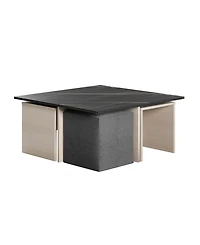 Manhattan Comfort 37.4" Haley Modern Nested Coffee Table and Ottoman Set