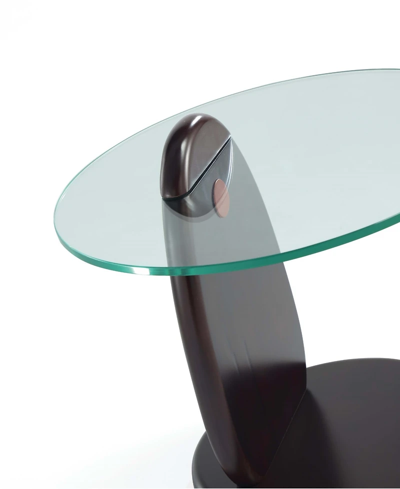 Manhattan Comfort Artesia 19.68" Modern Tempered Glass Top End Table
