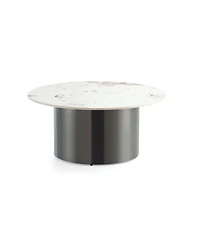 Manhattan Comfort Alondra 31.49" Modern Round Sintered Stone Top Coffee Table