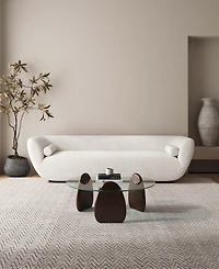 Manhattan Comfort Artesia 35.43" Modern Tempered Glass Top Coffee Table