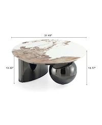 Manhattan Comfort Laurel 31.49" Modern Sintered Stone Top Coffee Table