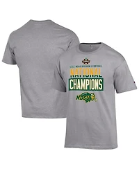 Champion Men's Gray Ndsu Bison 2024 Ncaa Fcs Football National Champions Locker Room T-Shirt