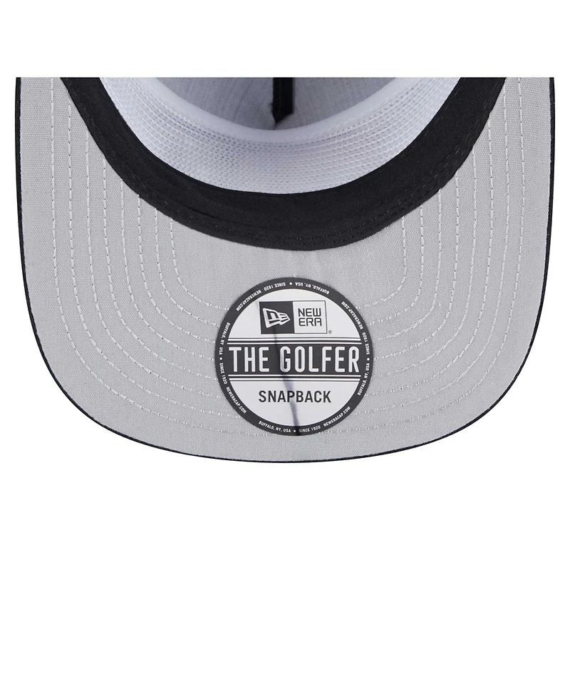 New Era Men's Black Chicago Bulls Corduroy Gold Leaf Golfer Snapback Hat