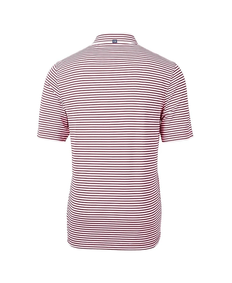 Cutter & Buck Men's Garnet South Carolina Gamecocks Vault DryTec Virtue Eco Pique Stripe Polo