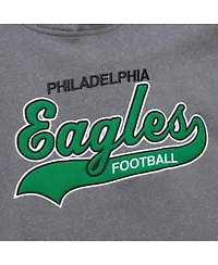 Mitchell & Ness Men's Heather Gray Philadelphia Eagles Vintage Logo Snow Washed Fleece Pullover Hoodie