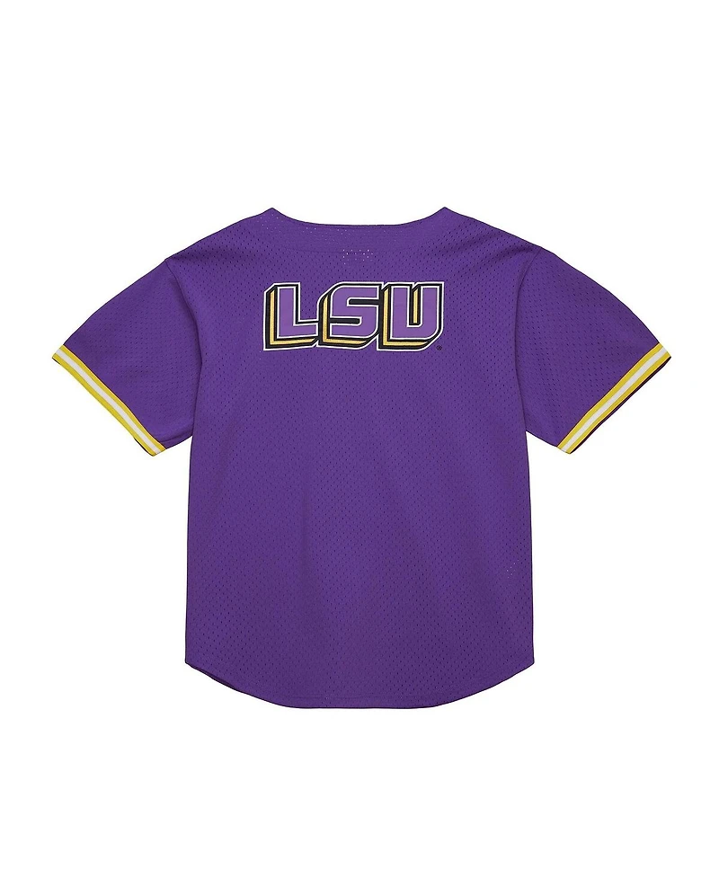 Mitchell & Ness Men's Purple Lsu Tigers Game Time Vintage Mesh Button Front Top