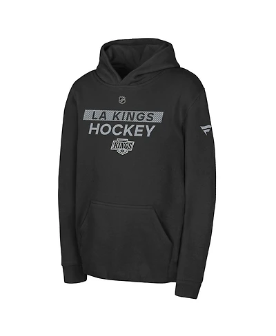 Outerstuff Big Boys and Girls Black Los Angeles Kings Authentic Pro Wordmark Fleece Pullover Hoodie