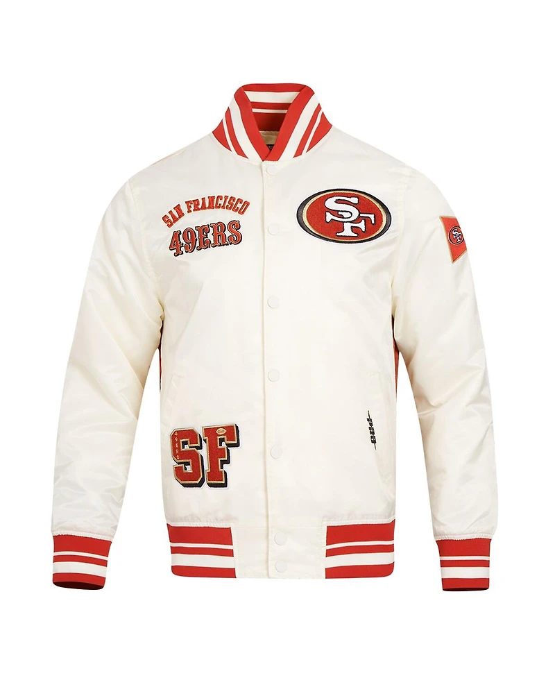 Pro Standard Men's Cream/Scarlet San Francisco 49ers Sublimated Satin Full-Snap Jacket