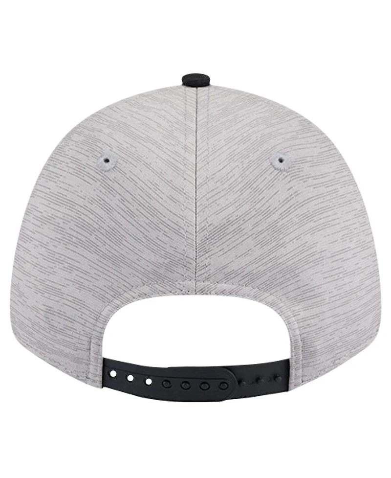 New Era Men's Heather Gray/Black Brooklyn Nets Active Digi-Tech Two-Tone 9FORTY Adjustable Hat