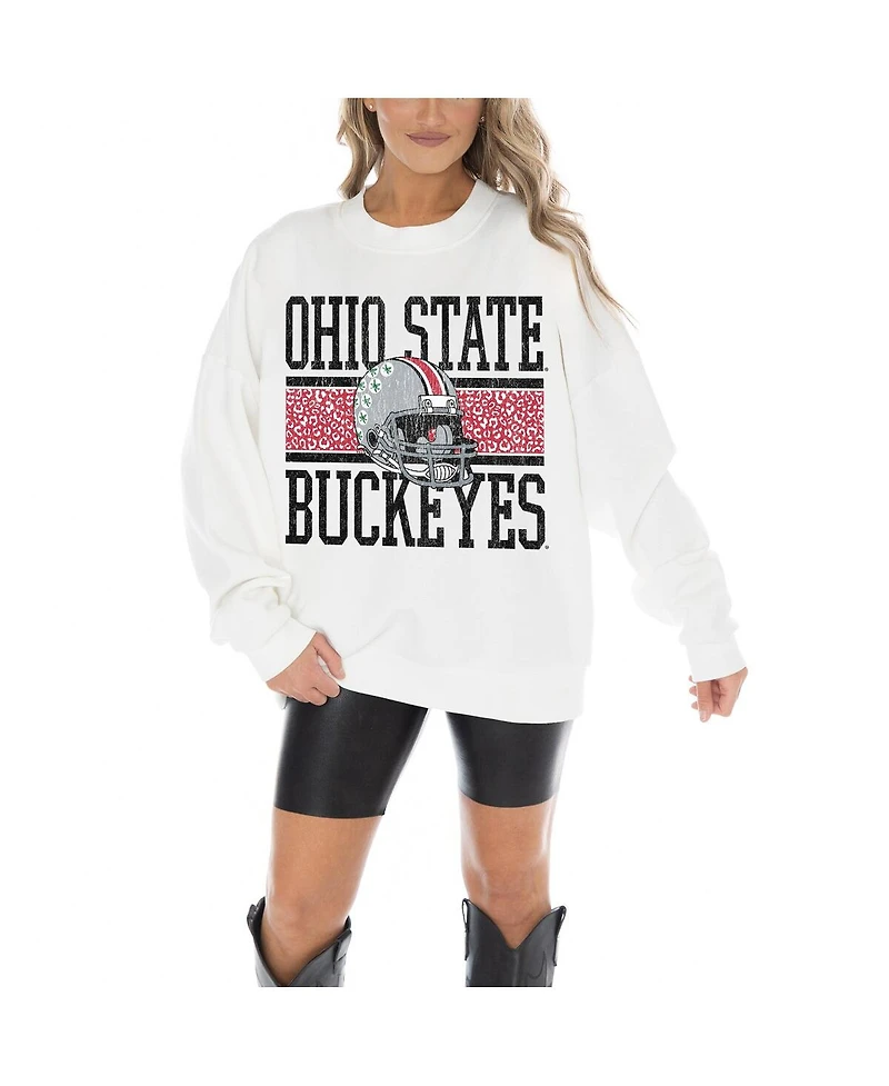 Gameday Couture Women's White Ohio State Buckeyes Fair Catch Pullover Sweatshirt