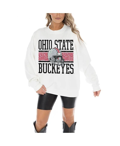 Gameday Couture Women's White Ohio State Buckeyes Fair Catch Pullover Sweatshirt