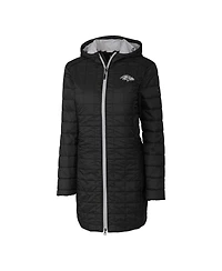 Cutter & Buck Women's Black Baltimore Ravens Rainier Eco Insulated Full-Zip Hoodie Long Coat