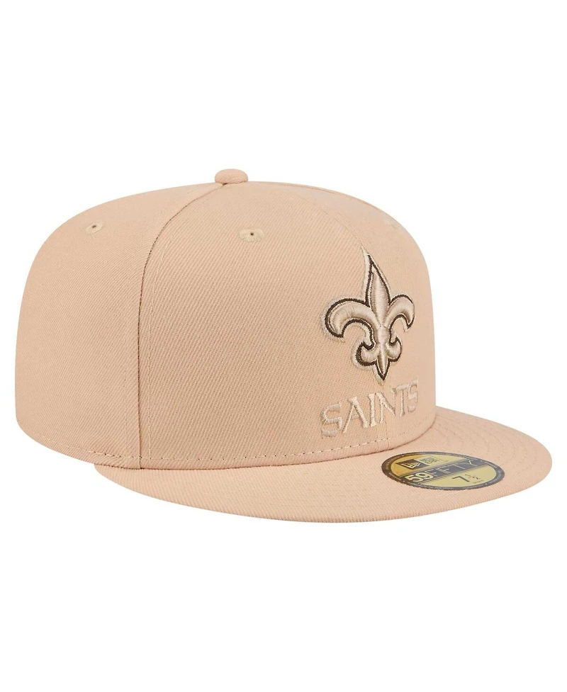 New Era Men's Tan Orleans Saints Candied Pecan 59FIFTY Fitted Hat