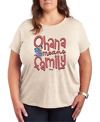 Hybrid Apparel Trendy Plus Lilo and Stitch Core Graphic Crew Neck T-Shirt