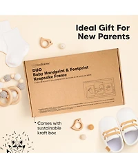 Duo Baby Hand and Footprint Kit, Handprint Newborn Photo Frame, Keepsake for New Mom