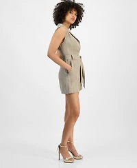 Guess Women's Amia Belted Notched-Lapel Romper