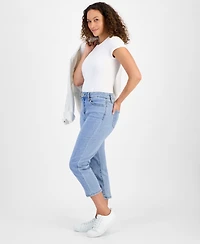 Style & Co Petite High-Rise Cropped Straight-Leg Jeans, Exclusively at Macy's