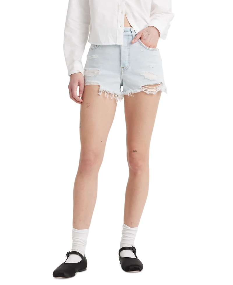 Levi's Women's 501 Button Fly Cotton High-Rise Denim Shorts