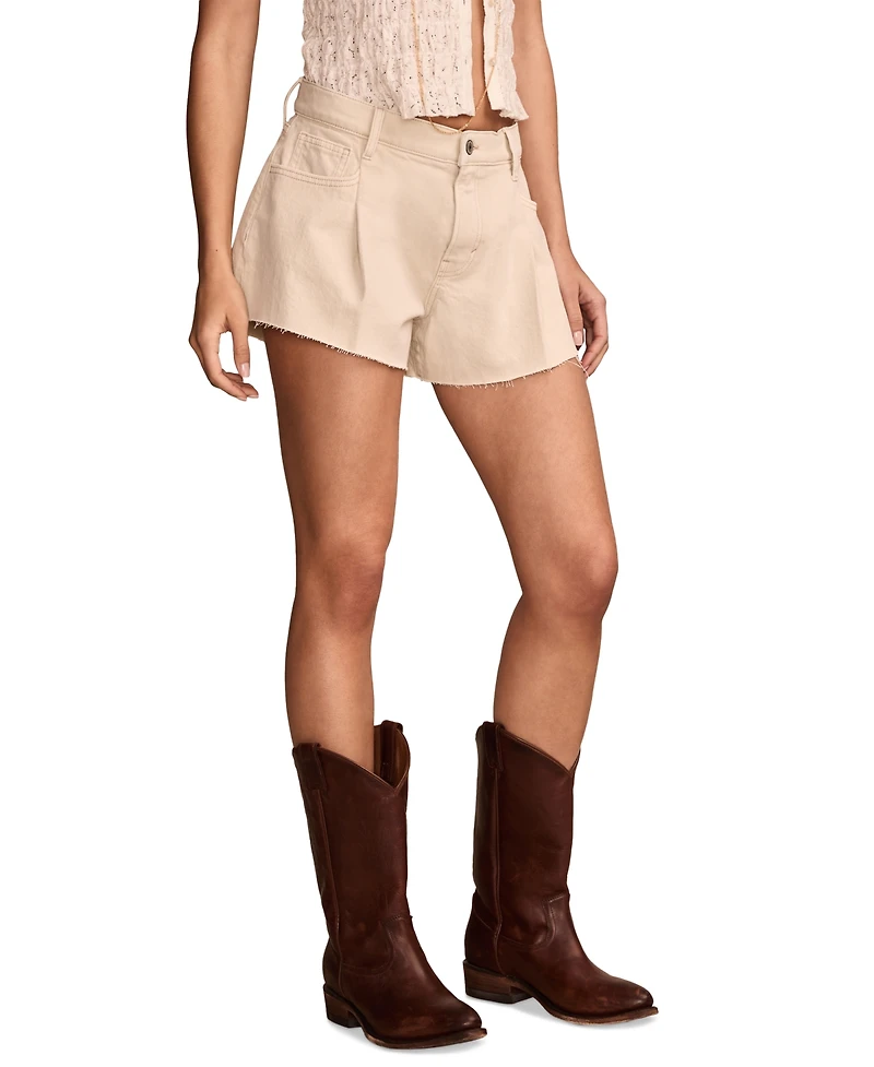 Lucky Brand Women's Cotton Raw-Hem Slouchy Shorts