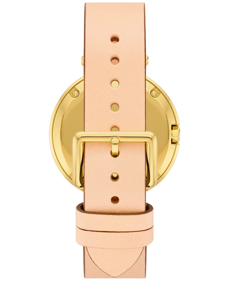 Tory Burch Women's The Pierced Brown Leather Strap Watch 36mm