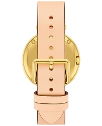 Tory Burch Women's The Pierced Brown Leather Strap Watch 36mm