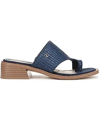 Franco Sarto Women's Sia Toe Loop Block Heel Slide Dress Sandals