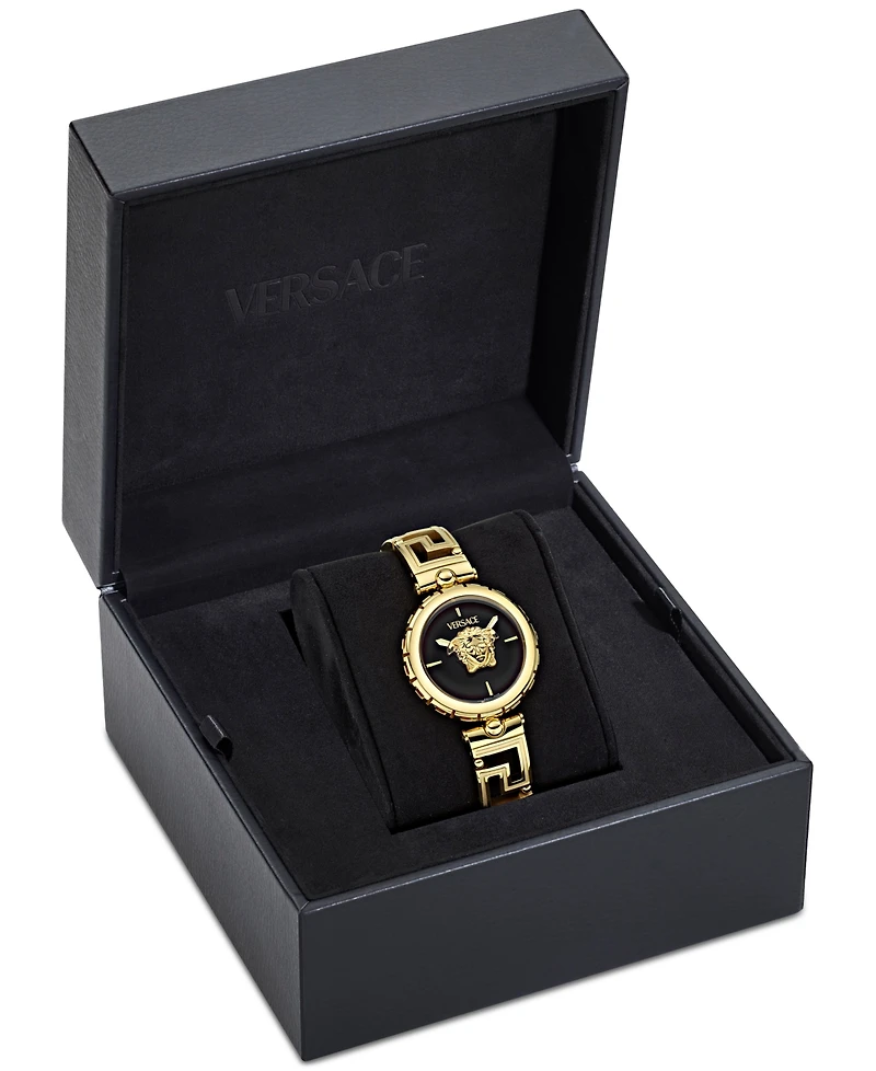Versace Women's Swiss Medusa Jewel Gold Ion Plated Bracelet Watch 34mm