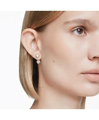 Swarovski Imber Gold-Tone Plated Asymmetrical Design Jackets Earrings
