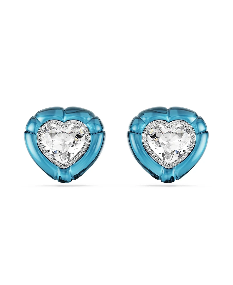 Swarovski Dulcis Rhodium Plated Heart Clip-On Earrings
