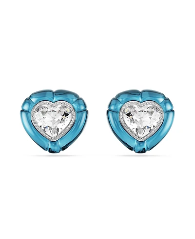 Swarovski Dulcis Rhodium Plated Heart Clip-On Earrings