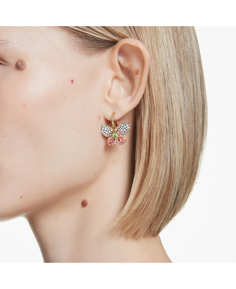 Swarovski Idyllia Mixed Metal Finish Butterfly Drop Earrings