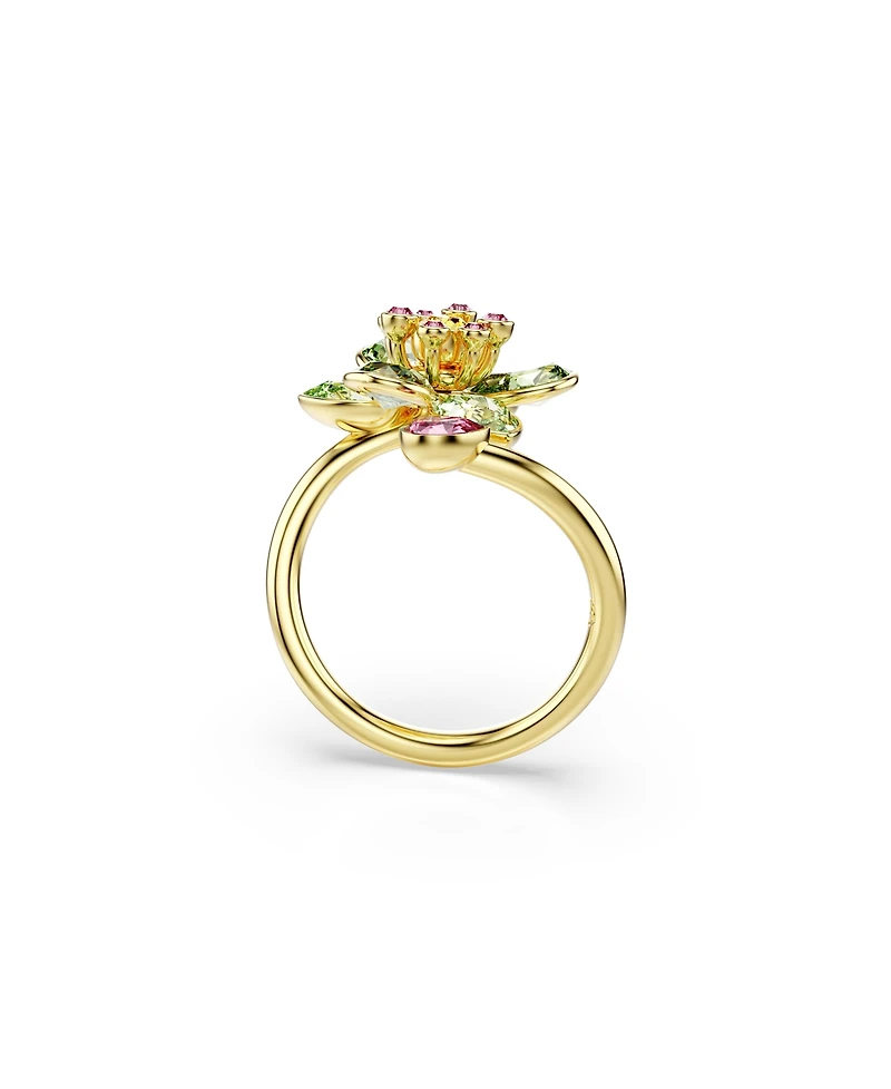Swarovski Idyllia Gold-Tone Plated Green Open Ring