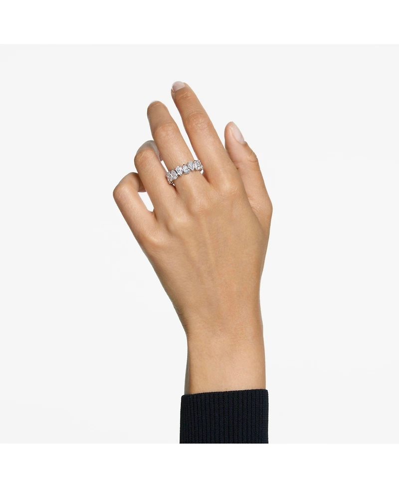 Swarovski Matrix Vittore Silver-Tone Pear Cut Ring