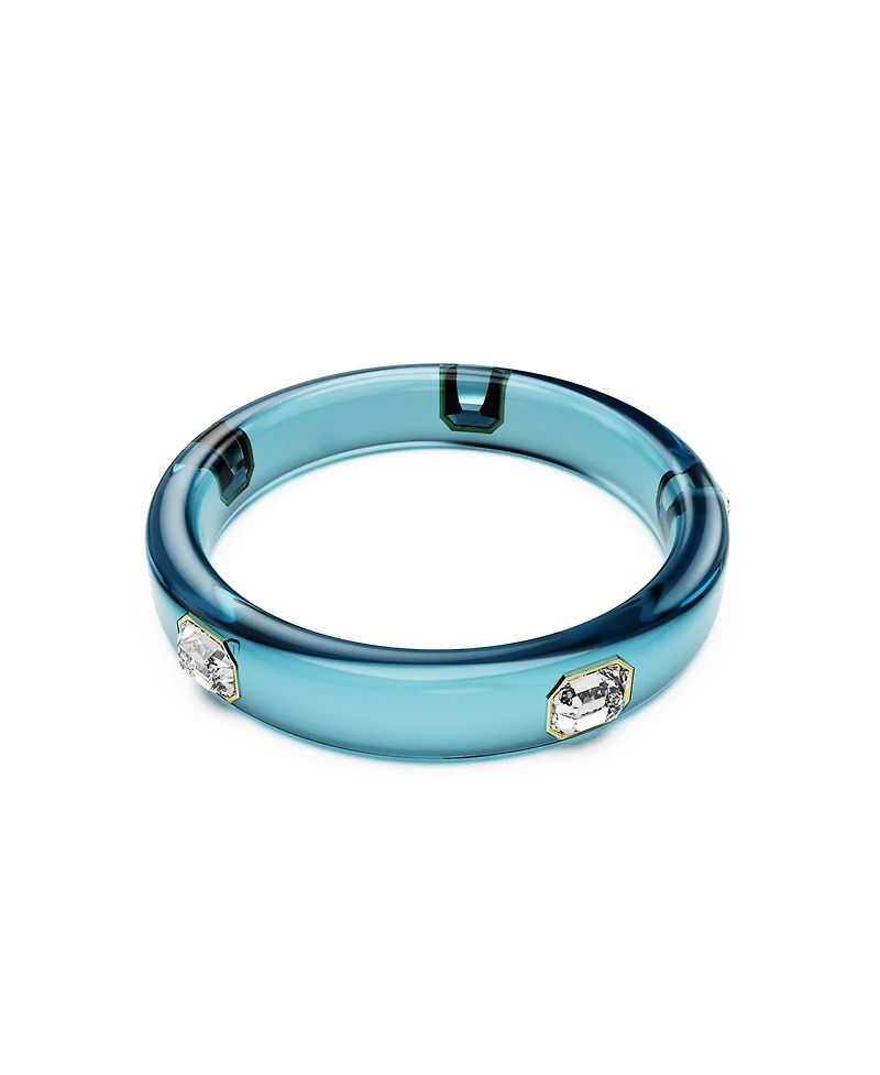 Swarovski Dulcis Octagon Cut Blue Gold-Tone Plated Bangle Bracelet